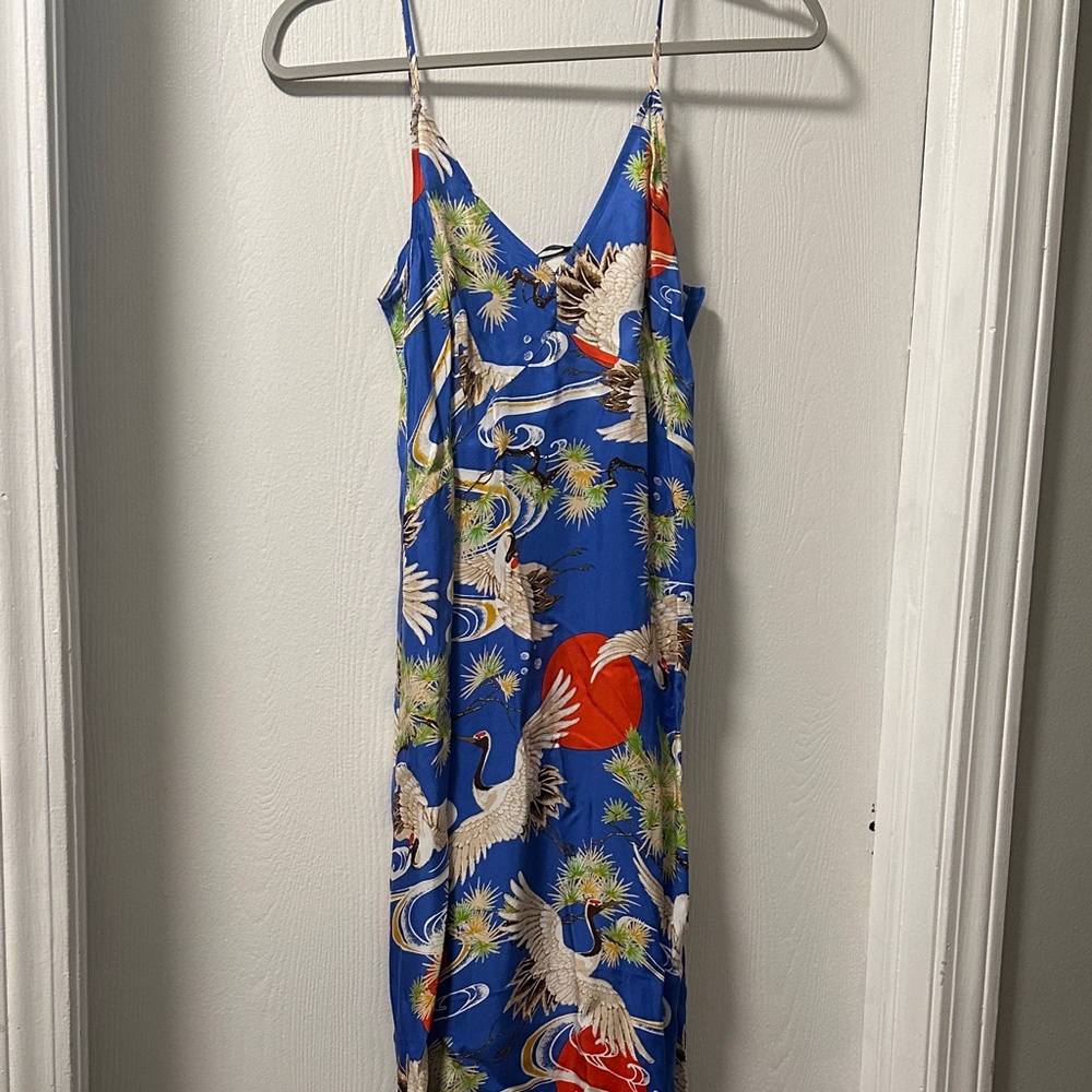 New with tags Blue Crane Print Maxi Dress